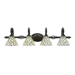 Toltec Lighting Elegante 4 - Light Vanity in  Dark Granite with 7" Sandhill Art Glass Shade - 1 of 1