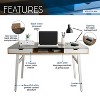 PAGED Modern Computer Desk, Home Office Desk with Storage Drawer and X-Shaped Legs for Office, Study - 2 of 4