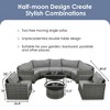 9-Piece Outdoor Patio Wicker Half-Moon Sectional Sofa Set with Nesting Coffee Table and 2 Armchair - 4 of 4