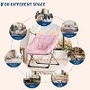 Folding Saucer Chairs for Adults, Comfy Faux Fur Lazy Chair with Metal Frame, 300 LB Capacity, for Bedroom, Dorms, Apartments - 4 of 4