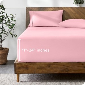 24 Inch Extra Deep Pocket Microfiber Fitted Sheet by Bare Home - 1 of 4