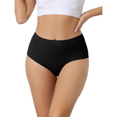 Allegra K Women's High Waisted Silky Breathable No Trace Hipster Stretch Briefs