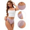 INSPIRE CHIC Women's Lace Trim Mid-Waisted Thongs Underwear, Available in Plus Size - 3 of 4