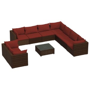 vidaXL Garden Lounge Set Brown PE rattan Large Modular - 1 of 4