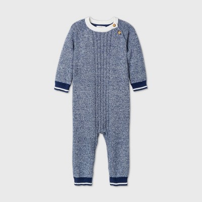 Image of Baby Boys' Marl Romper - Cat & Jack™ Navy 6-9M