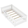 NicBex Twin/Full Size Kids Montessori Bed with Door and Slats,Floor Bed with Arched Fence Design,Toddler bed for Bedroom Playroom,White - 4 of 4