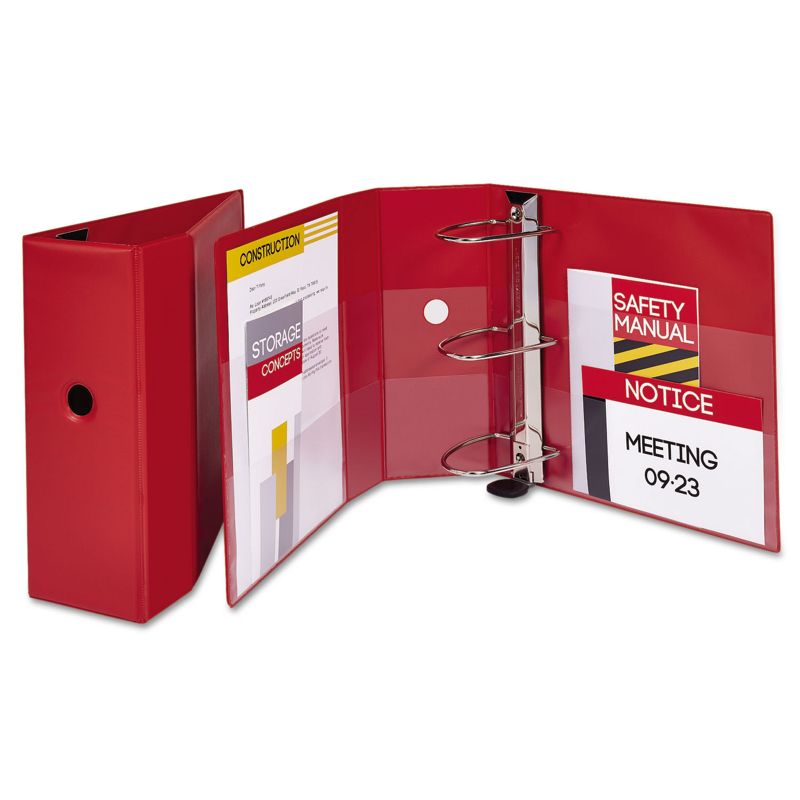 Avery Heavy-Duty Binder with One Touch EZD Rings 11 x 8 1/2 5" Capacity Red 79586, 5 of 8