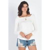 Slickblue Flannel Long Sleeve Top, Ivory Color, Textured Fabric, Relaxed Fit, Casual Style, L - 2 of 4