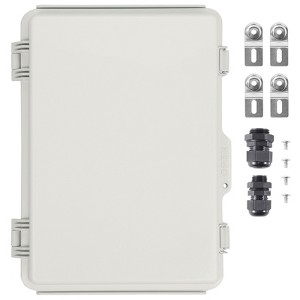 VEVOR Outdoor Electrical Junction Box, 16.93 x 12.99 x 7.09 in, ABS Plastic Electrical Enclosure Box with Hinged Cover Stainless Steel Latch, Black - 1 of 4