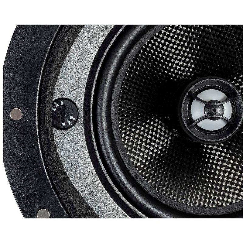 Monoprice 2-Way Carbon Fiber In-Ceiling Speakers - 6.5 Inch With 15" Angled Drivers (Pair) - Alpha Series, 3 of 7