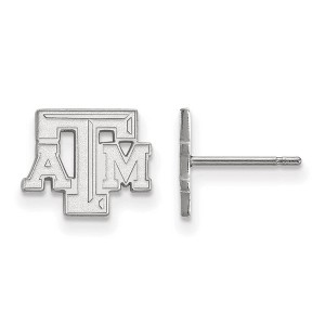 Black Bow Jewelry 14k White Gold Texas A&M Aggies NCAA Post Earrings - 1 of 3
