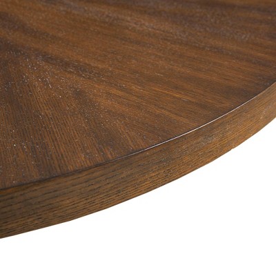 39.5'' Walnut Wood Starburst Round Coffee Table