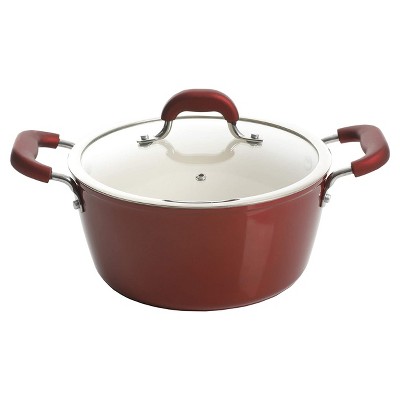 Kenmore Arlington Aluminum Ceramic Coated Nonstick Cookware Set in Metallic Red, 6 of 11