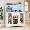 Aheaplus Wine Bar Buffet Table with Storage and Wine Rack, Coffee Bar Cabinet with Drawer - 3 of 4