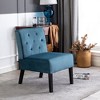Sapphtopaz 2pcs Accent Chair Armless Button Tufted Lounge Chair with Velvet Fabric Premium High Density Foam for Living Room Bedroom Studio - 3 of 4