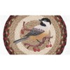 Earth Rugs Chickadee Round Trivet – 10" Songbird Print on Braided Natural Jute Table Mat - 2 of 3