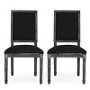 Set of 2 Rustic Dining Chairs with Upholstered Seat and Back,Fluted Wood Legs for Farmhouse Dining Room-Cuddlewood - 3 of 4