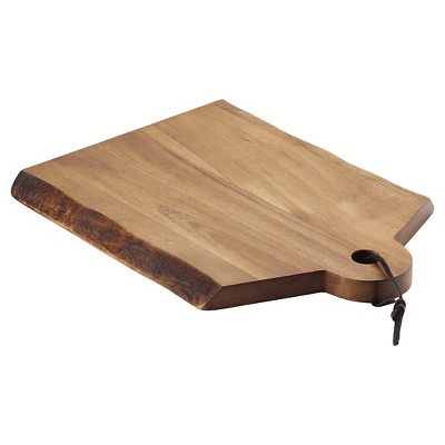 Acacia Wood Rustic Rectangular Cutting Board with Handle