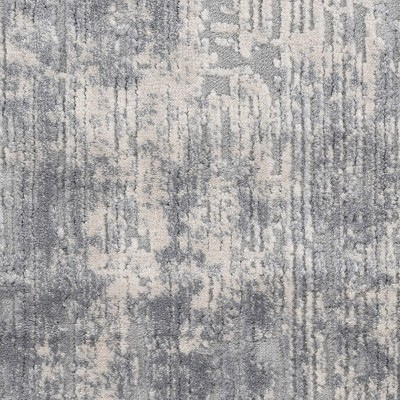 Ivory and Silver Abstract Rectangular Area Rug 7'10" x 10'6"