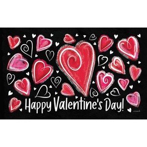 Briarwood Lane Valentineu2019s Doormat 30x18 Indoor Outdoor Valentine Heart Dance For Valentineu2019s Doormat - 1 of 4