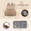 Itopfox Small Baby Diaper Backpack, Water-Resistant Travel Bag for Mom with Changing Pad, Stroller Straps, Lightweight & Stylish - Khaki - 2 of 4