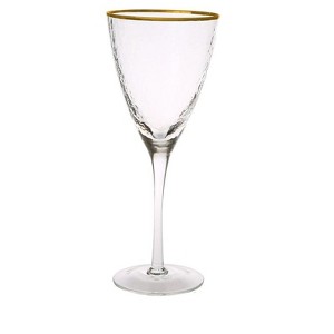 Classic Touch Set Of 6 Wine Glasses With Simple Gold Design - 3.5"D X 8.5"H - 1 of 3