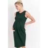 Hello Miz Women's Sleeveless Front Pleat Maternity Dress - 2 of 4