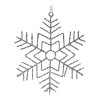 Glittered Wire Snowflake Christmas Ornament – 16.25"H Silver Holiday Hanging (Set of 12) by Melrose - 3 of 4