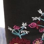 black floral embroidery