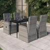 vidaXL Patio Dining Set Seat 3/5/7 Piece Black/Gray 31.5"/55.1" Table Length - 2 of 4