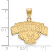 Black Bow Jewelry 10k Yellow Gold Wisconsin Badgers NCAA Medium Pendant - 2 of 3