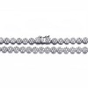 Guili Sterling Silver Rhodium Plated Round Cubic Zirconia Flower Tennis Necklace, a dazzling and elegant floral-inspired accessory. - 2 of 3