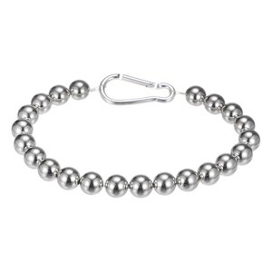 Unique Bargains Stainless Steel Indoor Outdoor Durable Flag Pole Beaded 0.71" Flagpole Retainer Ring Silver - 1 of 4