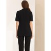 Allegra K Women's Office Work Lapel Short Sleeve Button Down Open Front Blazers with Pockets - 3 of 4