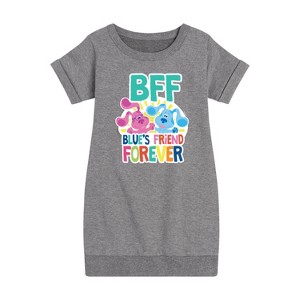 - Blue's Clues & You! - Blue's Friend Forever Graphic Short Sleeve Fleece Dress - 1 of 4