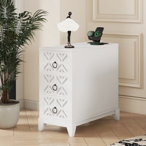 Accent Cabinet Modern with USB Port and 3 Drawers for Bedroom Corner 23.6in - 3irtyhousy - 1 of 4