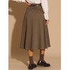 INSPIRE CHIC Women's Vintage Checked High Waist Belted A-Line Plaid Skirt - 4 of 4