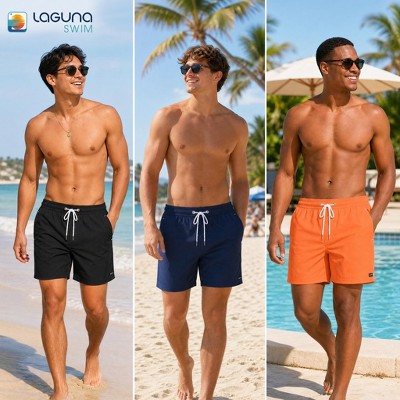 Laguna Men's 3-Pack New Islander 6 Inch Volley Swim Trunks, Black/Iris/Apricot Crush, X Large — фото 2