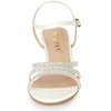 Allegra K Women's Ankle Strap Open Toe Rhinestone Kitten Heel Sandals - 2 of 4