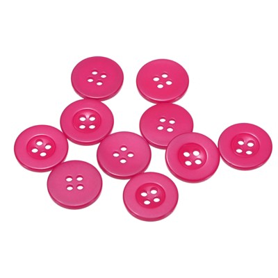 Unique Bargains Resin Craft DIY Round Flat 4-Hole Replacement Sewing Buttons 10 Pcs
