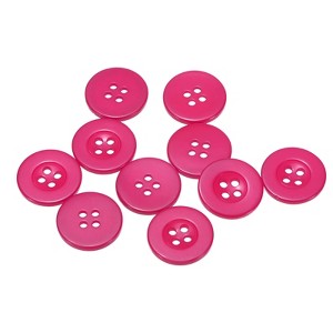 Unique Bargains Resin Craft DIY Round Flat 4-Hole Replacement Sewing Buttons 10 Pcs - 1 of 4