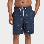 Men's 9" Sun Print E-Board Swim Shorts - Goodfellow & Co™ Navy Blue