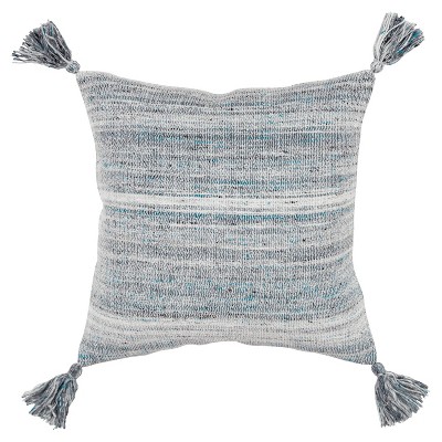 20"x20" Oversize Tassel Striped Poly Filled Square Throw Pillow - Rizzy Home