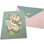 Green Inspired 10ct Bird and Blooms Blank Cards