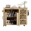 VYNXARIA K&K 53.2" Woven Checkerboard Kitchen Island with Drop Leaf, Storage & Power Outlet - 3 of 4