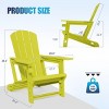 FURNIinspire Patio Accent Chairs Outdoor Folding Chairs Adirondack Chair, Portable Chair With Handles For Beach, Backyard, Yellow, 31.4"*29.6"*36.4" - 3 of 4