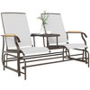 Outsunny Outdoor 2-Person Glider Bench with Table, Outside Breathable Mesh Swing Chair for Patio, Garden, Backyard, Porch - 4 of 4