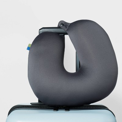 Gray Microbead U-Shaped Travel Neck Pillow