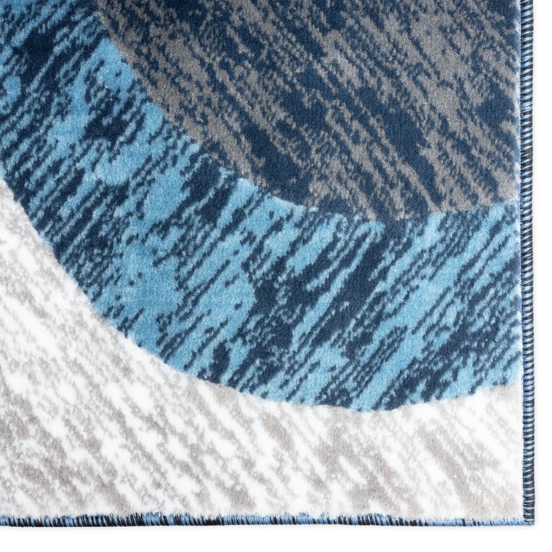 Home Dynamix Catalina Huron Contemporary Abstract Swirl Area Rug, Blue/Grey, 5'3"x7'2", 2 of 3