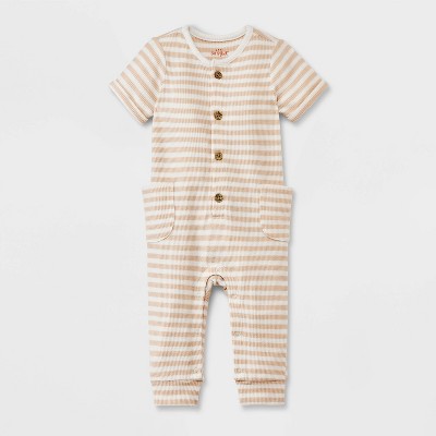 Image of Baby Cozy Thermal Romper - Cat & Jack™ Off-White Newborn